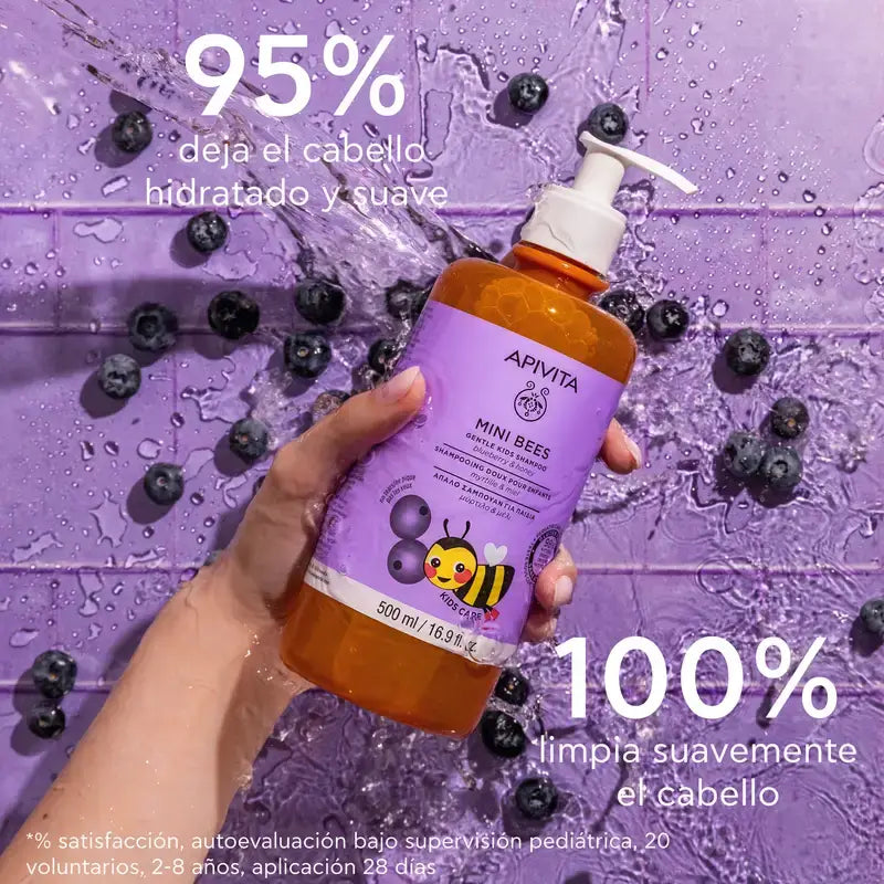Apivita Shampoo delicato per bambini con mirtillo rosso e miele, 500 ml