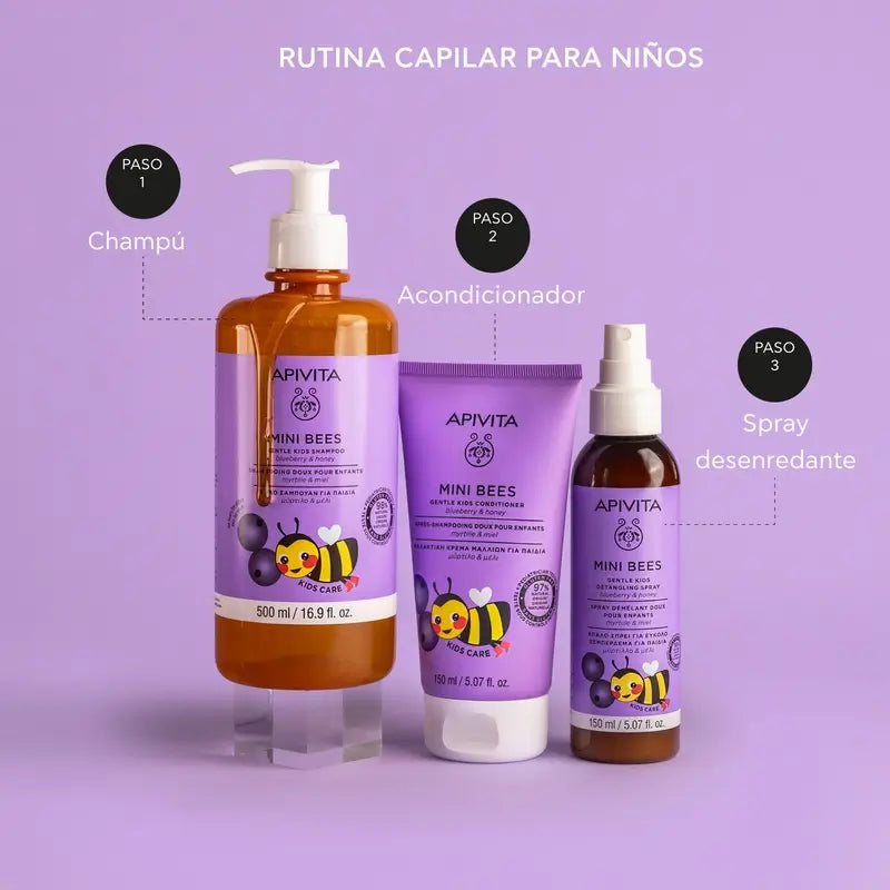 Apivita Shampoo delicato per bambini con mirtillo rosso e miele, 500 ml