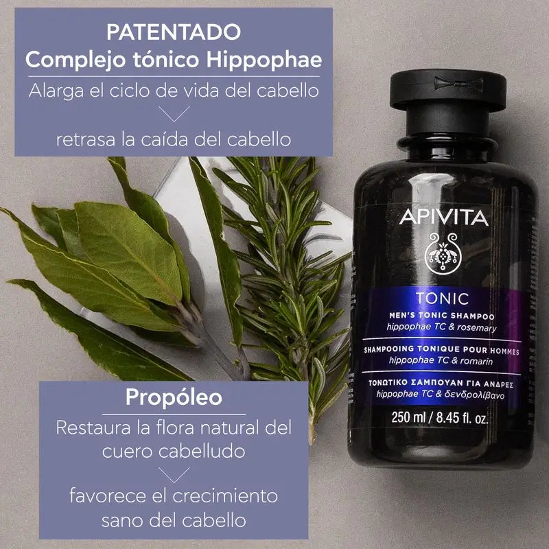 APIVITA Uomo Shampoo tonificante anticaduta con olivello spinoso e rosmarino 250 ml