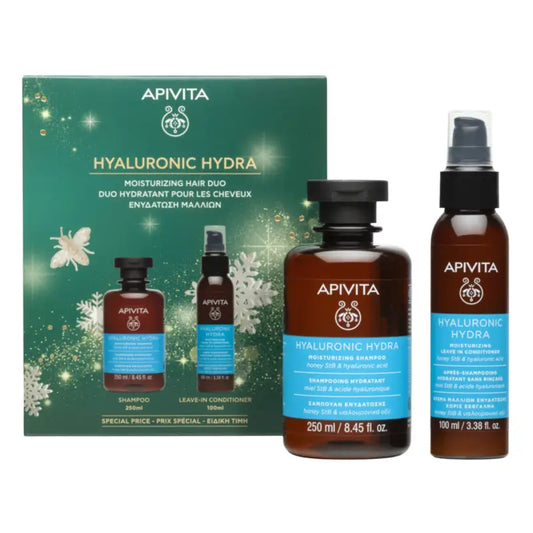 Apivita Cofanetto Hyaluronic Hydra Shampoo + Balsamo senza risciacquo, 250 + 100 ml