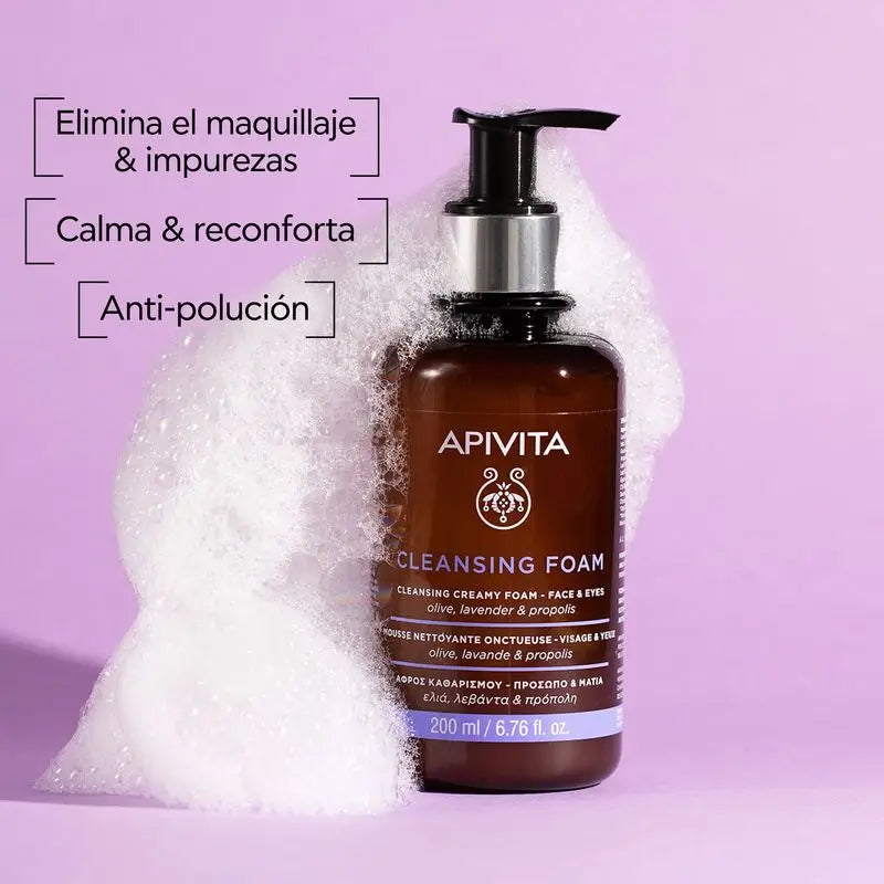 APIVITA Crema detergente schiumogena per il viso Olivo e Lavanda 200 ml