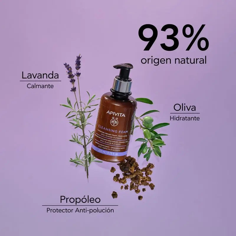APIVITA Crema detergente schiumogena per il viso Olivo e Lavanda 200 ml
