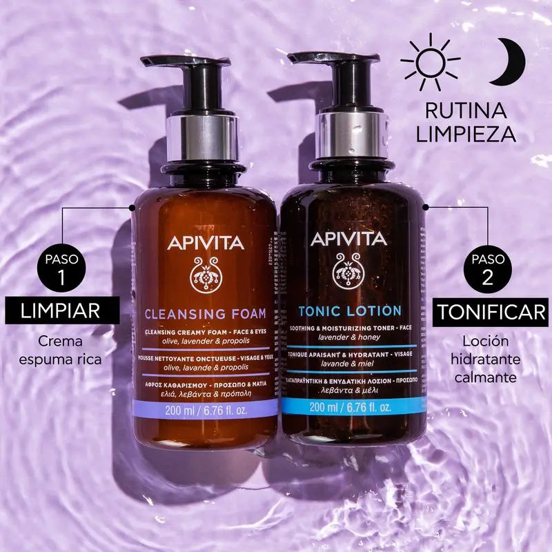 APIVITA Crema detergente schiumogena per il viso Olivo e Lavanda 200 ml