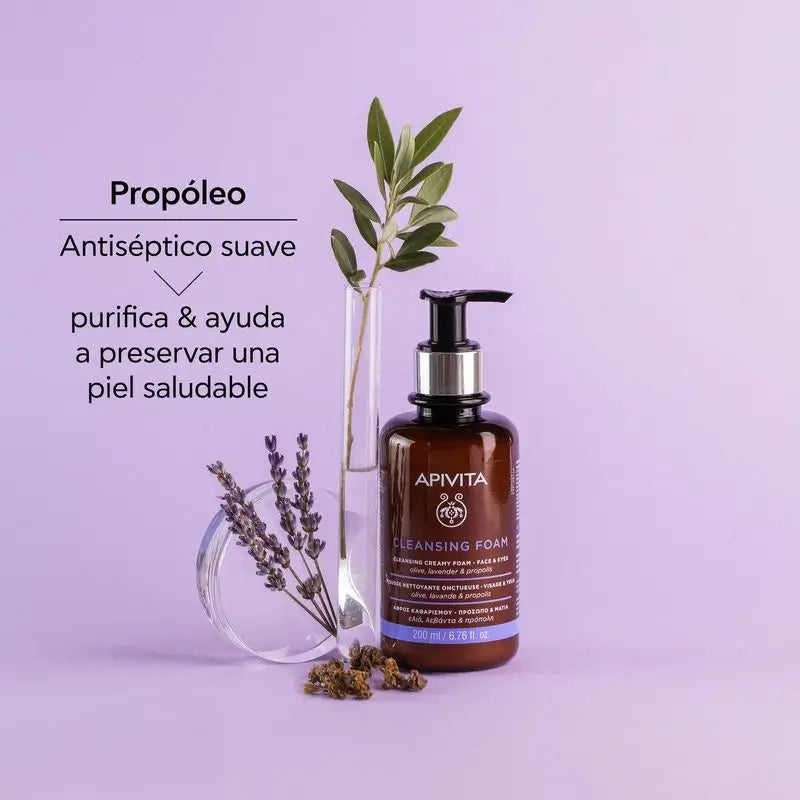 APIVITA Crema detergente schiumogena per il viso Olivo e Lavanda 200 ml