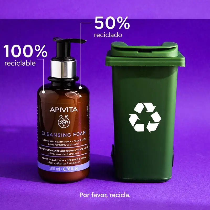 APIVITA Crema detergente schiumogena per il viso Olivo e Lavanda 200 ml