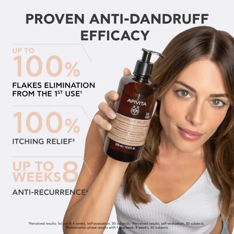 Apivita Ecopack – Shampoo dermatologico per forfora secca, 500 ml