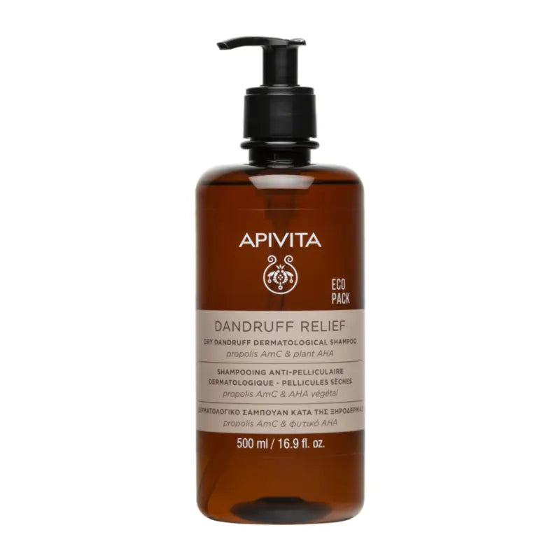 Apivita Ecopack – Shampoo dermatologico per forfora secca, 500 ml