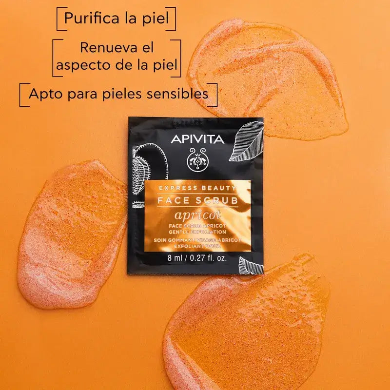 Apivita Express Beauty Scrub esfoliante all'albicocca, 2x8 ml