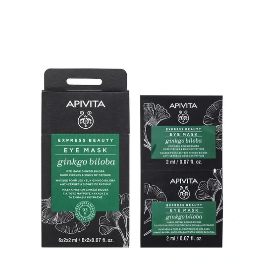 Apivita Express Beauty Ginkgo Biloba Maschera contorno occhi, 2x2 ml