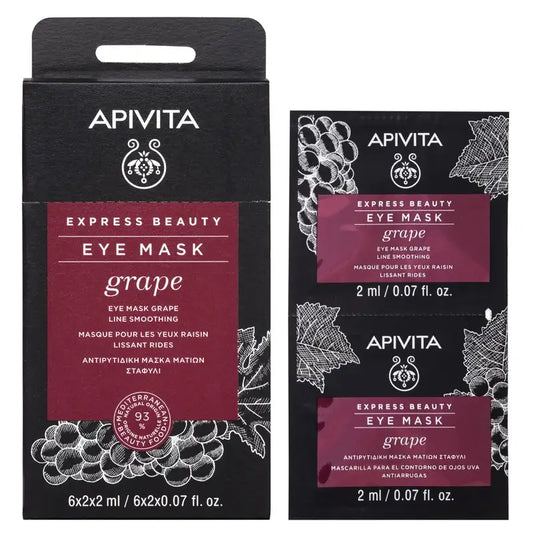 Apivita Express Beauty Maschera contorno occhi all'uva , 2x8 ml