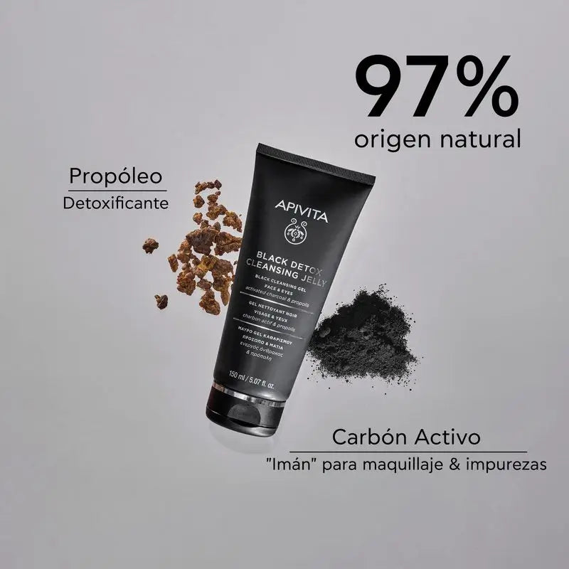 APIVITA Black Detox Cleanser con carbone attivo e propoli 150 ml