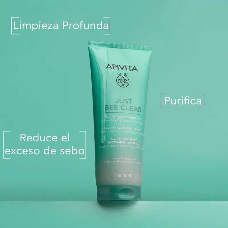 Apivita Just Bee Clear Gel detergente purificante, 200 ml