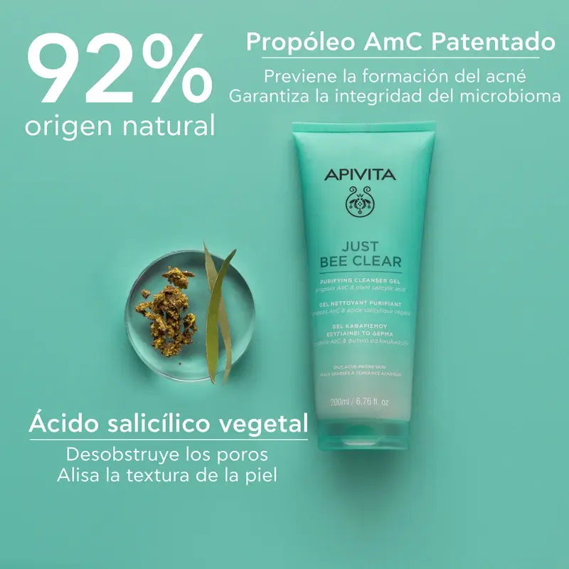 Apivita Just Bee Clear Gel detergente purificante, 200 ml