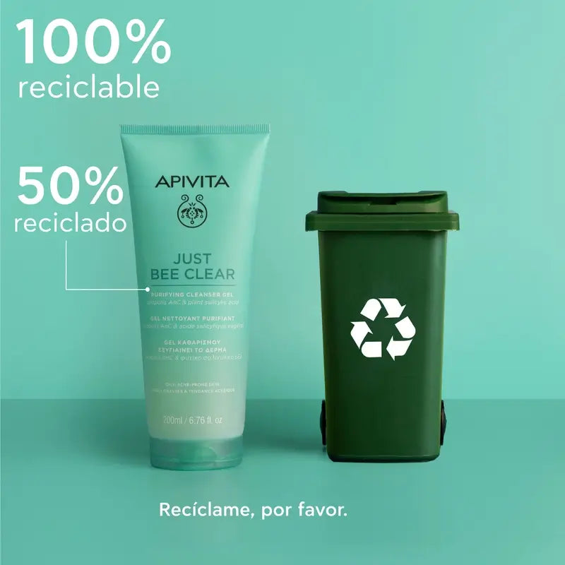Apivita Just Bee Clear Gel detergente purificante, 200 ml