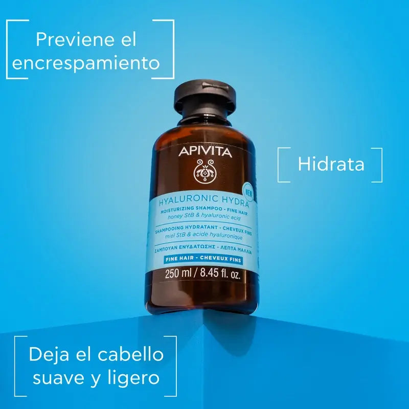Apivita Hyaluronic Hydra Shampoo idratante capelli fini, 250 Ml