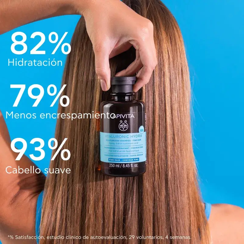Apivita Hyaluronic Hydra Shampoo idratante capelli fini, 250 Ml