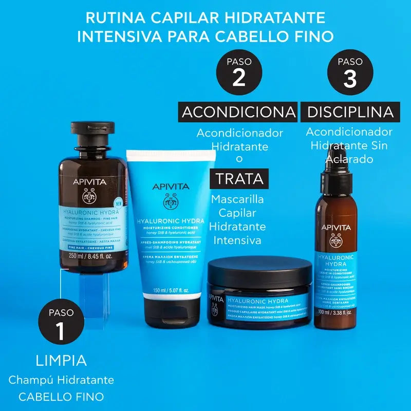 Apivita Hyaluronic Hydra Shampoo idratante capelli fini, 250 Ml