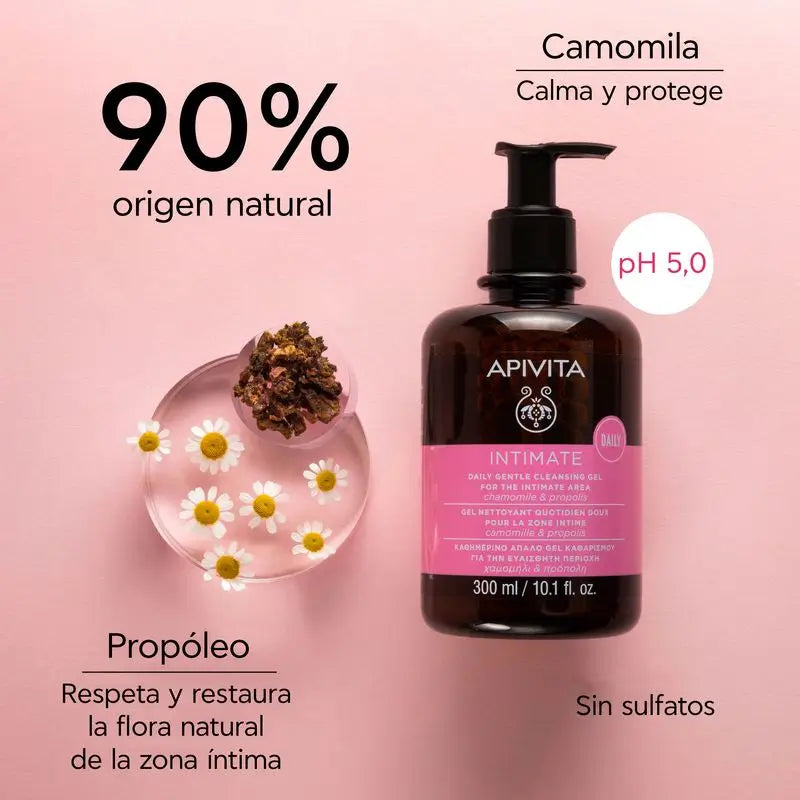 Apivita Intimate Daily Gel detergente delicato con camomilla e propoli , 300 ml