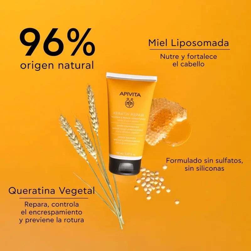 Apivita Keratin Repair Balsamo che nutre e ricostruisce in profondità, 150 ml