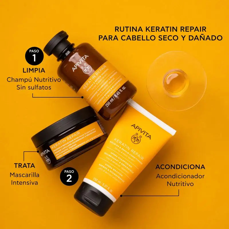 Apivita Keratin Repair Balsamo che nutre e ricostruisce in profondità, 150 ml