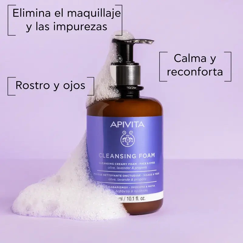 Apivita Facial Cleansing Promotion - Crema detergente schiumogena per viso e occhi, 300ml