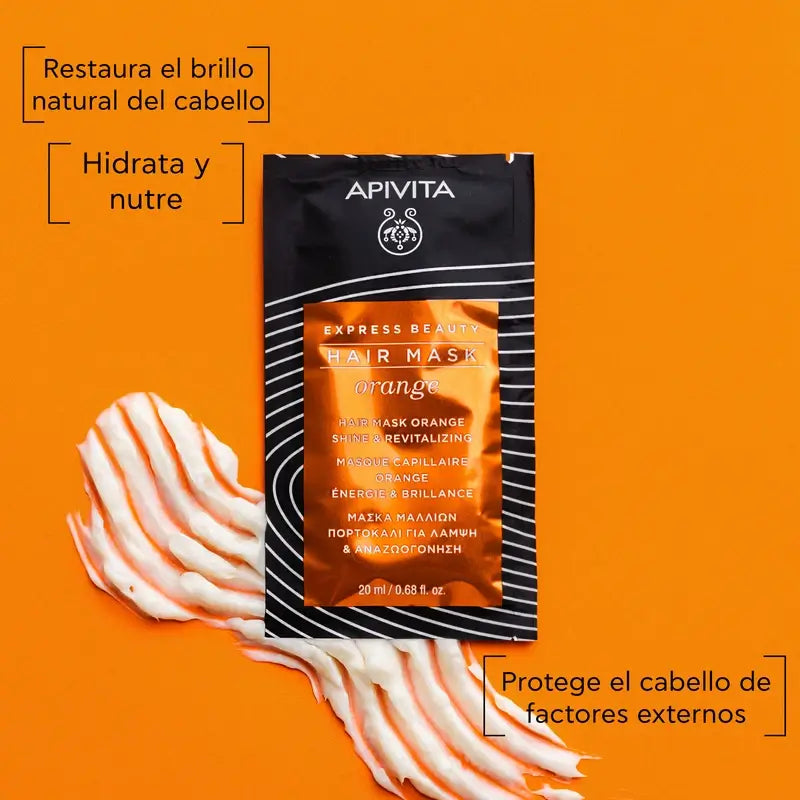 APIVITA Maschera per capelli lucentezza e vitalità con arancia e miele