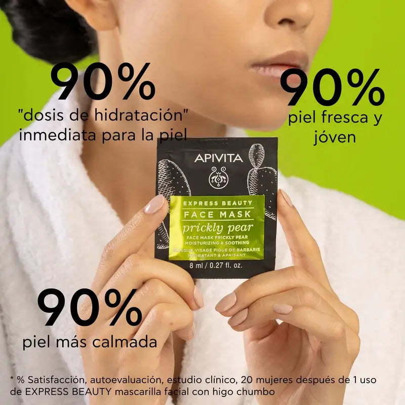 APIVITA Express Beauty Maschera idratante per il viso al fico d'India