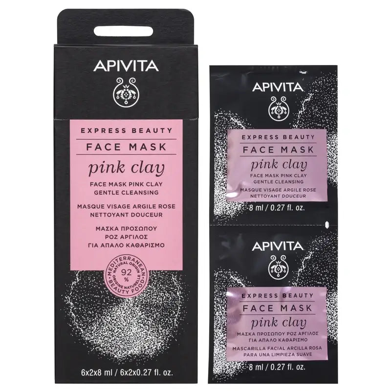 APIVITA Express Beauty Maschera detergente delicata con argilla rosa