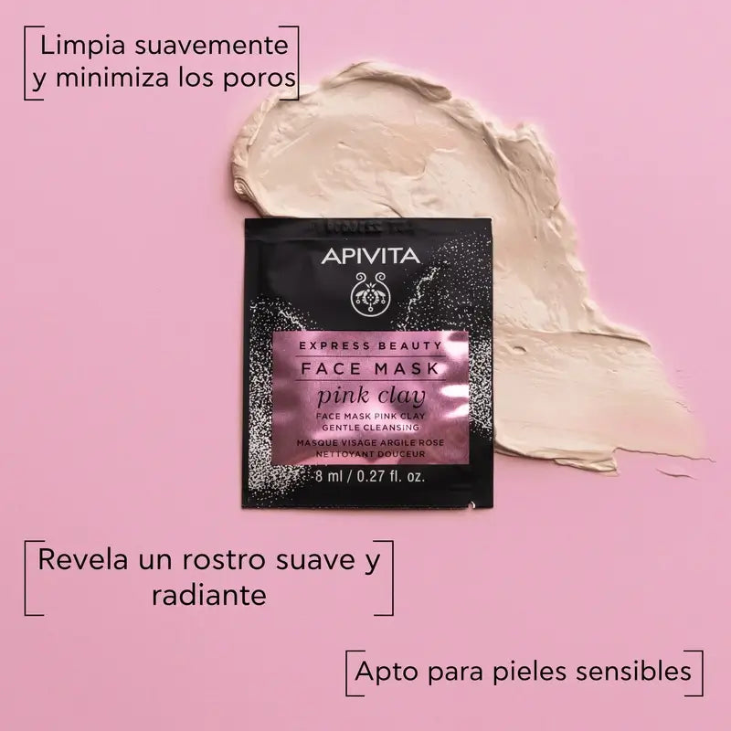 APIVITA Express Beauty Maschera detergente delicata con argilla rosa