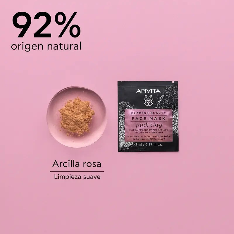 APIVITA Express Beauty Maschera detergente delicata con argilla rosa