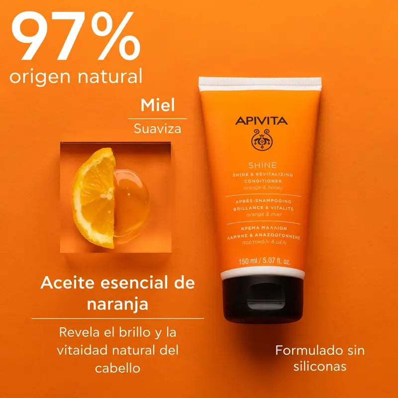 APIVITA Balsamo Lucentezza e Vitalità per tutti i tipi di capelli con Arancia e Miele 150 ml
