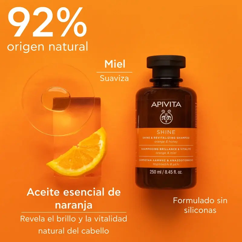 APIVITA Shampoo Lucentezza e Vitalità con Arancia e Miele 250 ml