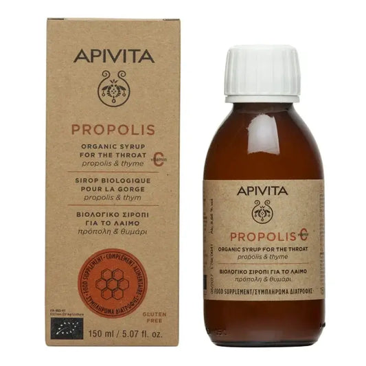 APIVITA Sciroppo per la gola biologico con propoli e timo 150 ml