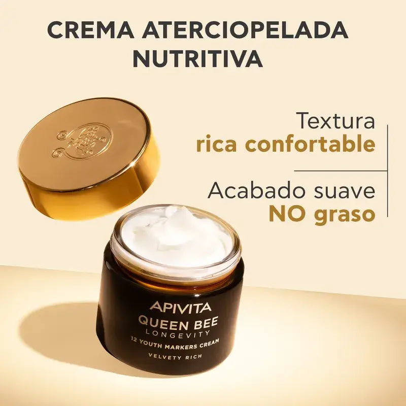 Apivita Queen Bee Crema ricca di longevità 12 marcatori di giovinezza, 50 ml