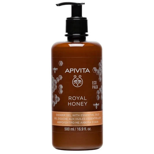 APIVITA Gel doccia cremoso al miele reale con oli essenziali, 500 ml