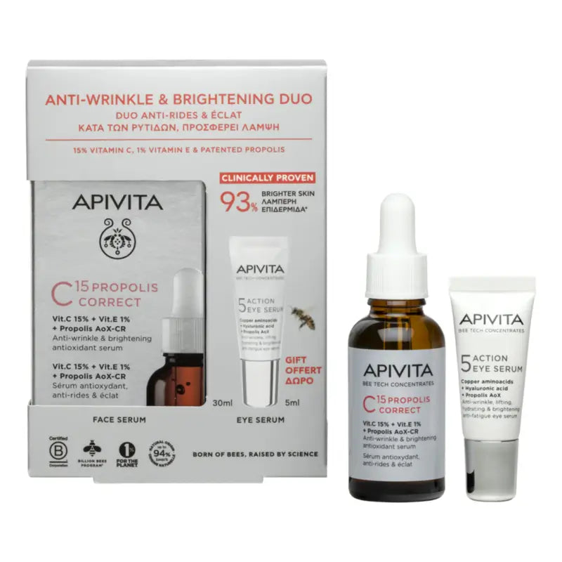 Apivita Siero correttore C15 alla propoli 30 ml + 5 Action Eye Serum 5 ml