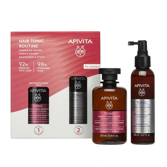 Apivita Tonic Promo Donna Hair Routine Lozione anti-caduta, 150 Ml + Shampoo tonico in omaggio 250Ml