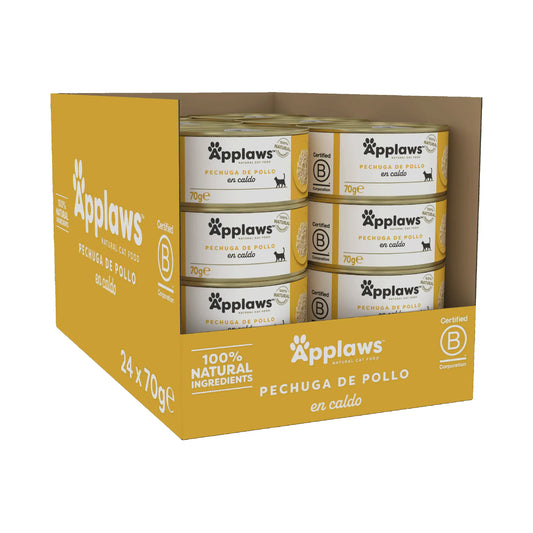 Lattina di petto di pollo per gatti Applaws 24X70Gr