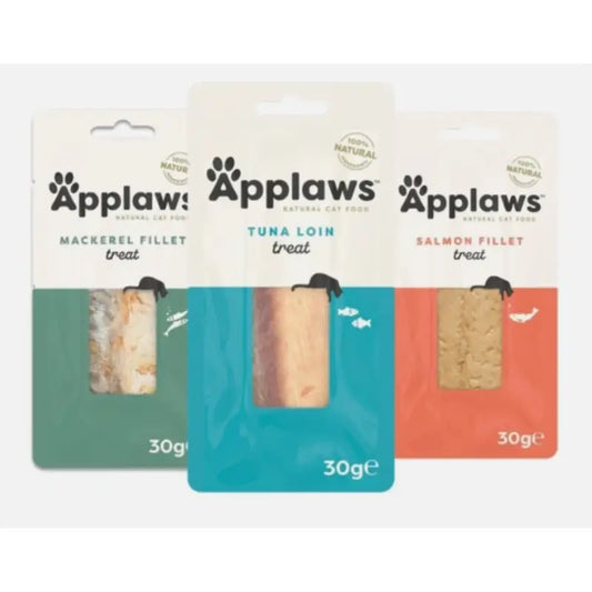 Applaws Snack per gatti: filetto di sgombro, salmone e tonno misto, 12x30 g