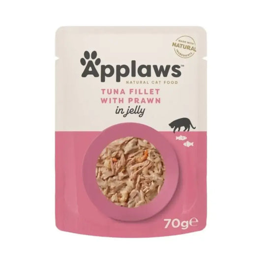 Applaws Cat - Gelatina al tonno con gamberetti, 16 x 70 g