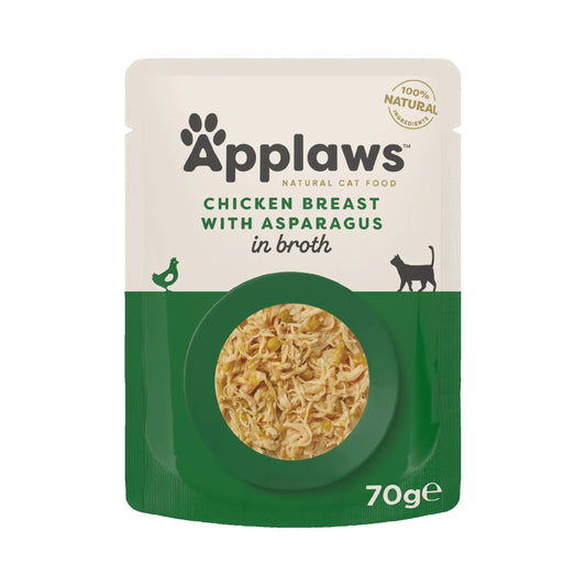 Busta di pollo per gatti Applaws con asparagi 12X70Gr