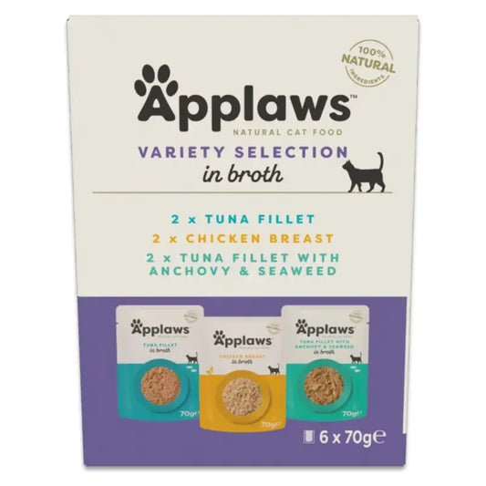 Applaws Cat - Selezione mista: tonno e pollo in gelatina, 6x70 g