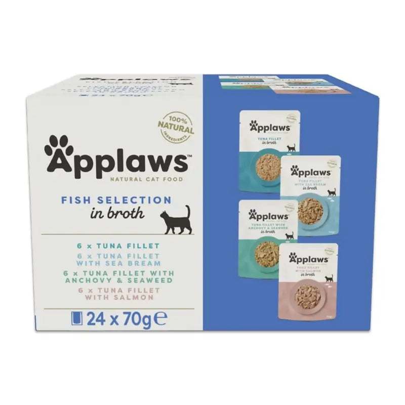 Applaws Cat Selezione Brodo di Pesce, 24x70 g