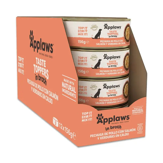 Applaws Dog Chicken Salmon Vegetable Broth Topper Lattina 12X156Gr