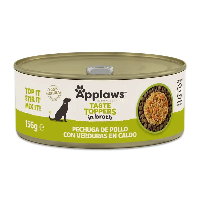 Applaws Dog Chicken Vegetable Broth Topper Tin 12X156Gr
