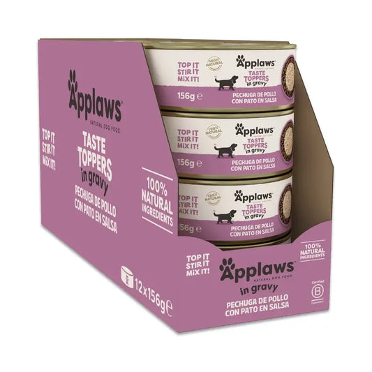 Applaws Dog Topper Tin Pollo e anatra in salsa 12X156Gr