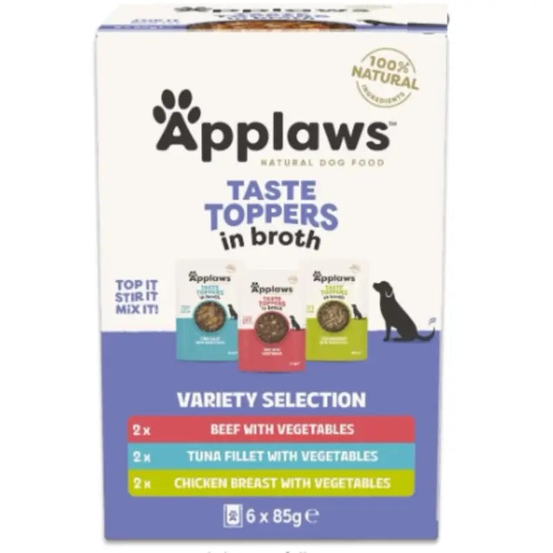 Applaws Dog Topper Assortiti al Brodo - Confezione multipack, 6x85 g