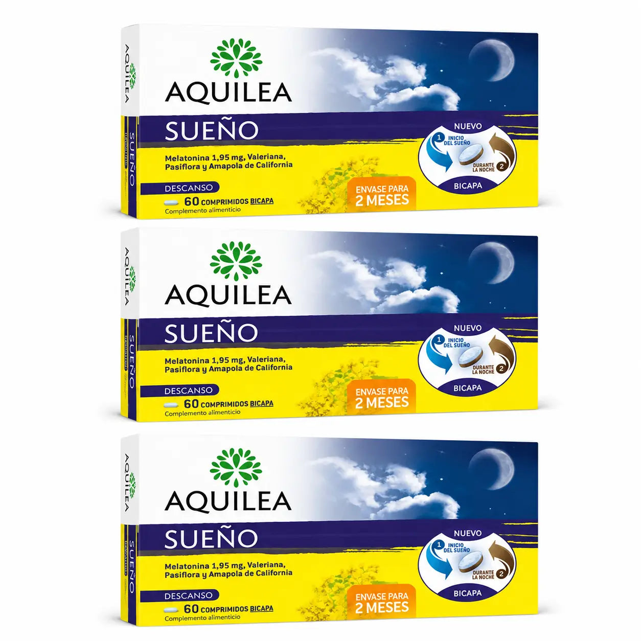 Aquilea Sueño, 60 compresse a doppio strato, confezione da 3