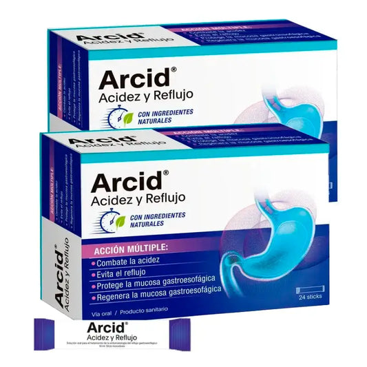 Arcid Bruciore di stomaco e reflusso, confezione da 2 x 24 bastoncini
