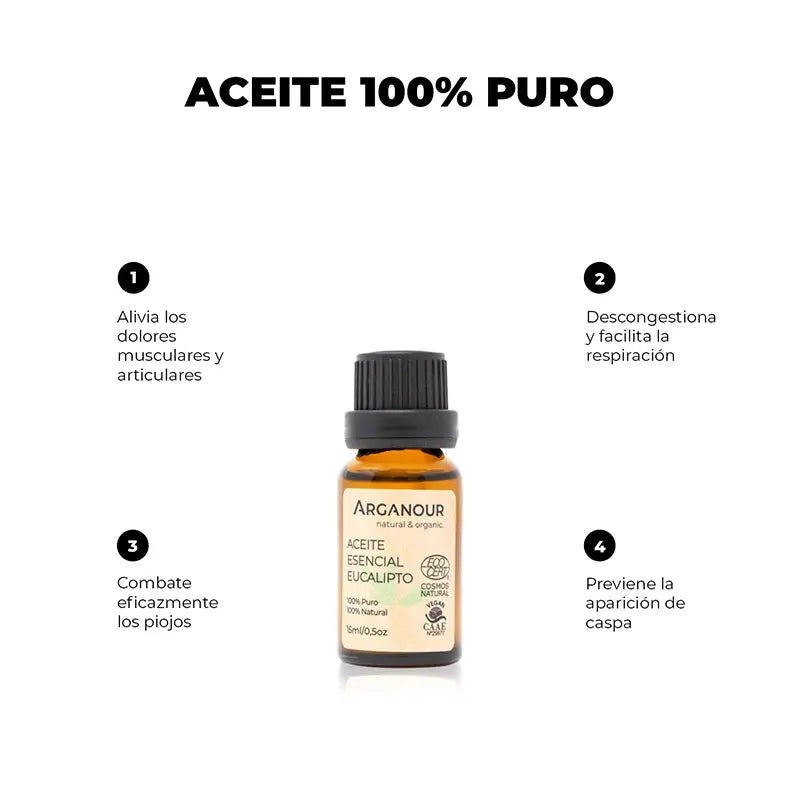 Olio essenziale di Arganour Olio essenziale di Eucalipto, 15 Ml
